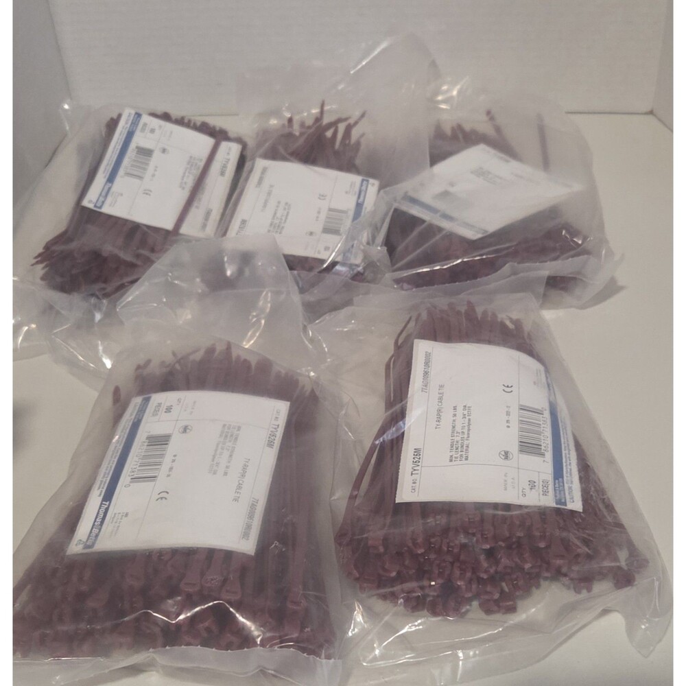 500 piece Thomas & Betts Telecom Cable Zip Ties Outdoor Maroon